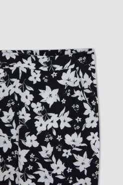 DeFacto Çiçek Desenli Keten Görünümlü Pantolon -Tunik Style X3471AZ 23SM BK81 08 01