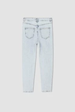 DeFacto Lina Yıkamalı Mom Fit Yüksek Bel Jean Pantolon -Tunik Style X3818AZ 22SM NM39 08 01