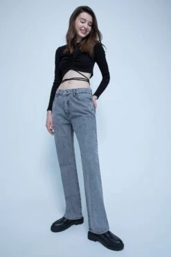 DeFacto Boyfriend Düşük Bel Soluk Efektli Jean %100 Pamuk Pantolon -Tunik Style X4398AZ 22SM NM55 07 01