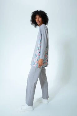 DeFacto Regular Fit Yarım Balıkçı Yaka Baskılı Uzun Kollu Tunik -Tunik Style X4625AZ 22SM GR111 03 03