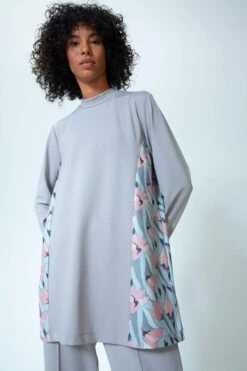 DeFacto Regular Fit Yarım Balıkçı Yaka Baskılı Uzun Kollu Tunik -Tunik Style X4625AZ 22SM GR111 04 02