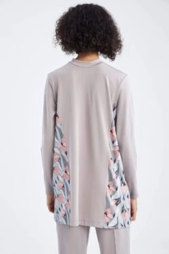 DeFacto Regular Fit Yarım Balıkçı Yaka Baskılı Uzun Kollu Tunik -Tunik Style X4625AZ 22SM GR111 10 01