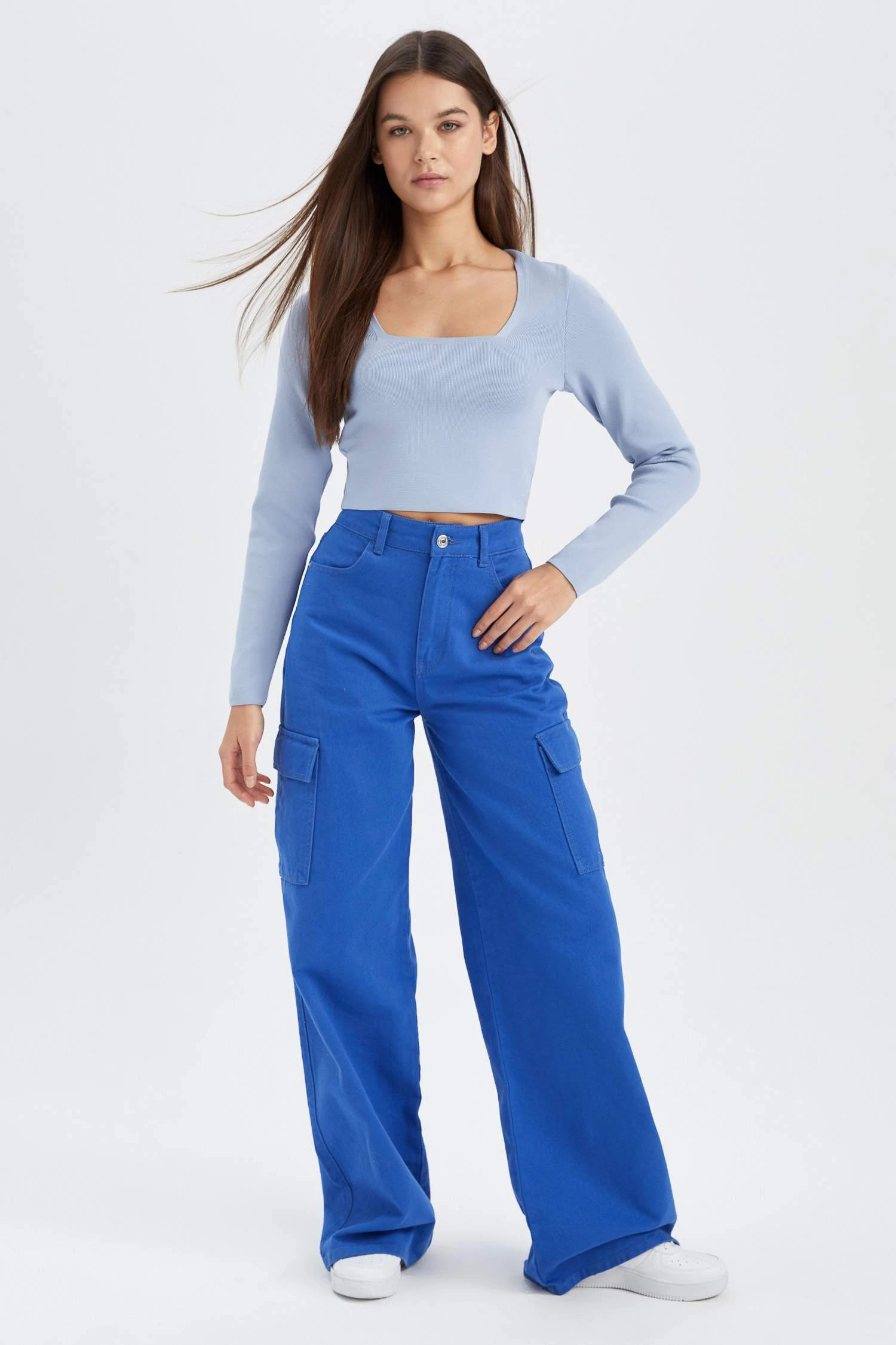 DeFacto Coool Slim Fit Kare Yaka Triko Kazak 4 DeFacto Coool Slim Fit Kare Yaka Triko Kazak – Bild 2