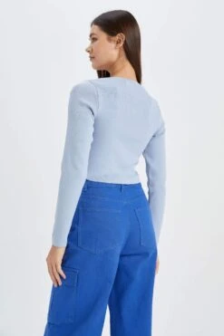 DeFacto Coool Slim Fit Kare Yaka Triko Kazak 11 DeFacto Coool Slim Fit Kare Yaka Triko Kazak -Tunik Style X6887AZ 22AU BE302 05 01