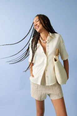 DeFacto Oversize Fit Kısa Kollu Gömlek