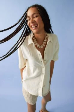 DeFacto Oversize Fit Kısa Kollu Gömlek -Tunik Style X7356AZ 23SM ER99 03 02