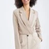 DeFacto Düğmeli Crop Blazer Ceket 2 DeFacto Düğmeli Crop Blazer Ceket -Tunik Style X7419AZ 22SP BG130 01 02