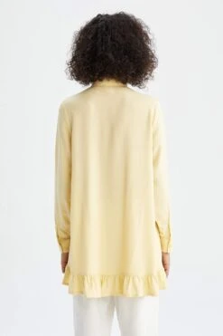 DeFacto Regular Fit Yakası Bağlamalı Uzun Kollu Viskon Tunik -Tunik Style X7545AZ 22SM BG409 06 01