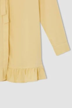 DeFacto Regular Fit Yakası Bağlamalı Uzun Kollu Viskon Tunik -Tunik Style X7545AZ 22SM BG409 09 01