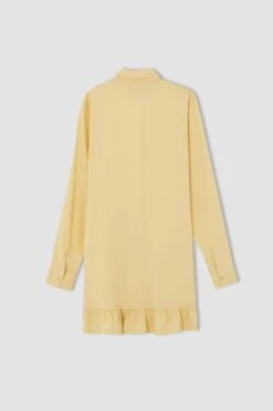 DeFacto Regular Fit Yakası Bağlamalı Uzun Kollu Viskon Tunik -Tunik Style X7545AZ 22SM BG409 10 01