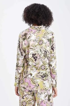 DeFacto Regular Fit Desenli Saten Uzun Kollu Gömlek -Tunik Style X7748AZ 22SM PR77 07 01