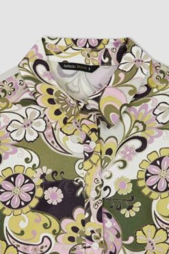 DeFacto Regular Fit Desenli Saten Uzun Kollu Gömlek -Tunik Style X7748AZ 22SM PR77 09 01