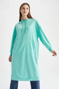 DeFacto Oversize Fit Kapüşonlu Kanguru Cepli Sweatshirt Tunik -Tunik Style X7946AZ 22SM TR219 07 02