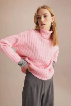 DeFacto Oversize Fit Balıkçı Yaka Ribana Tunik -Tunik Style X8008AZ 22WN PN339 03 03