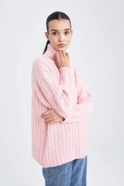 DeFacto Oversize Fit Balıkçı Yaka Ribana Tunik -Tunik Style X8008AZ 22WN PN339 04 02