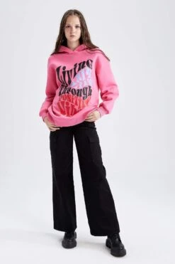 DeFacto Coool Kargo Cepli Geniş Paça Gabardin %100 Pamuk Pantolon 12 DeFacto Coool Kargo Cepli Geniş Paça Gabardin %100 Pamuk Pantolon -Tunik Style X8466AZ 22AU BK27 03 02