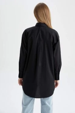 DeFacto Relax Fit Poplin Uzun Kollu Tunik -Tunik Style X8891AZ 22AU BK27 05 01