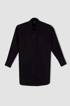 DeFacto Relax Fit Poplin Uzun Kollu Tunik -Tunik Style X8891AZ 22AU BK27 06 01
