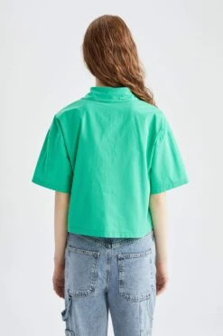 DeFacto Coool Çift Cep Deaylı Kısa Kollu Crop Poplin %100 Pamuk Gömlek -Tunik Style X9682AZ 22SM GN326 05 01