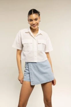 DeFacto Coool Oversize Fit Kısa Kollu %100 Pamuk Gömlek