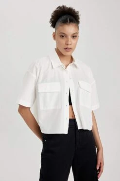 DeFacto Coool Oversize Fit Kısa Kollu %100 Pamuk Gömlek -Tunik Style X9682AZ 23SM ER105 04 02