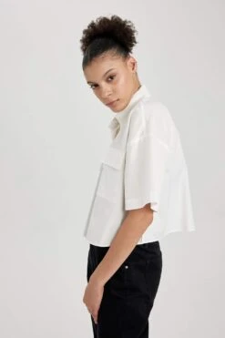 DeFacto Coool Oversize Fit Kısa Kollu %100 Pamuk Gömlek -Tunik Style X9682AZ 23SM ER105 08 01