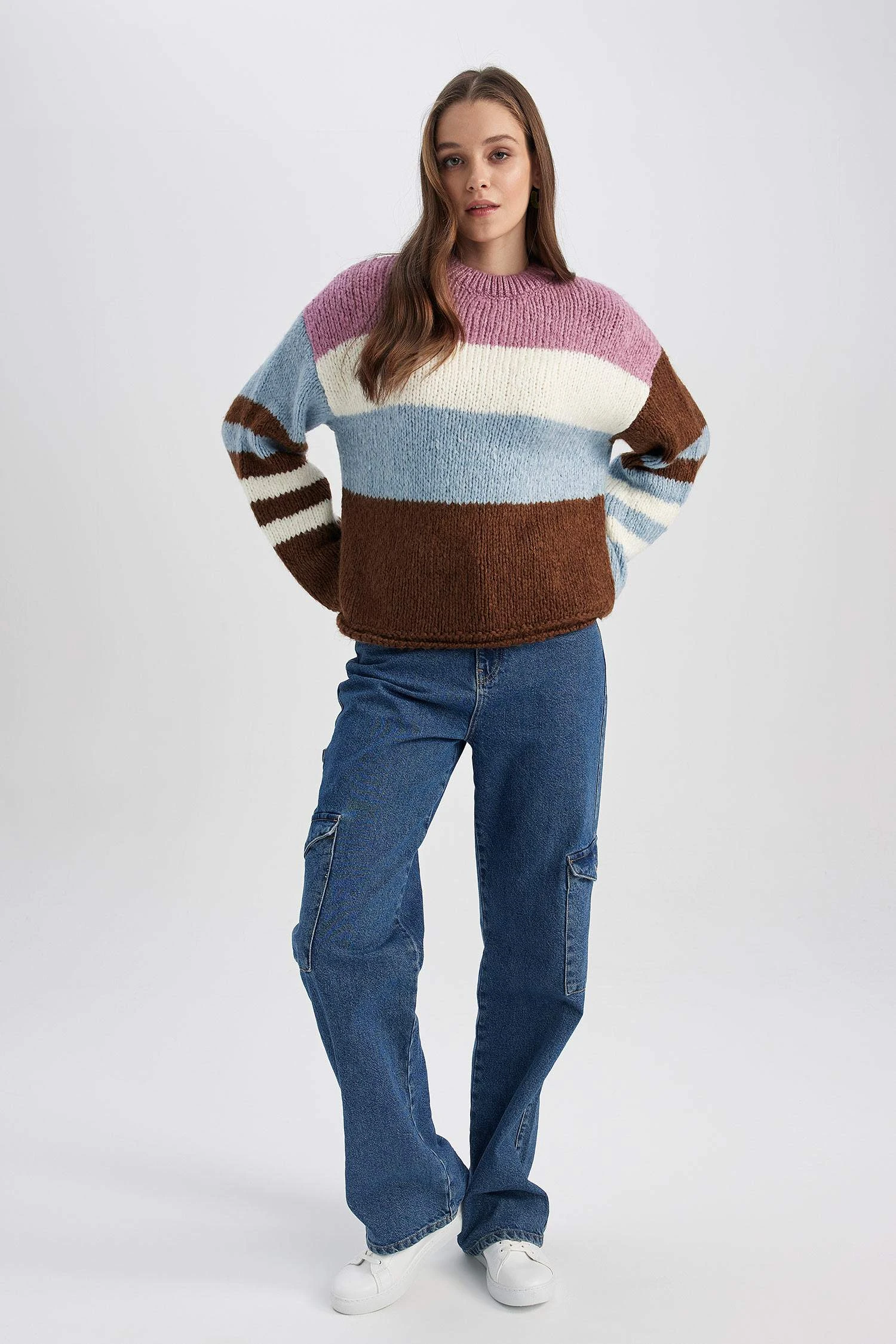 DeFacto Coool Oversize Fit Bisiklet Yaka Triko Kazak 4 DeFacto Coool Oversize Fit Bisiklet Yaka Triko Kazak – Bild 2