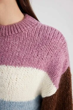 DeFacto Coool Oversize Fit Bisiklet Yaka Triko Kazak 15 DeFacto Coool Oversize Fit Bisiklet Yaka Triko Kazak -Tunik Style X9766AZ 22WN BN271 05 03