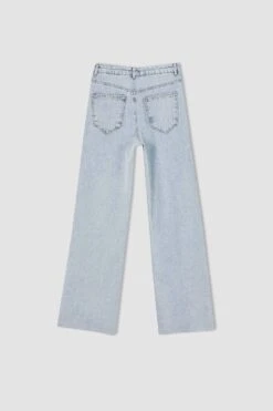 DeFacto Geniş Paça Yüksek Bel Paça Ucu Kesik Detaylı Jean %100 Pamuk Pantolon -Tunik Style Y0082AZ 22SM NM39 10 01