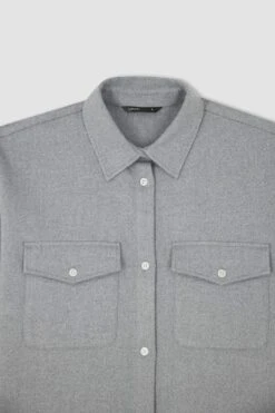 DeFacto Oversize Fit Gömlek Yaka Flanel Uzun Kollu Gömlek -Tunik Style Y0601AZ 22AU GR125 06 01