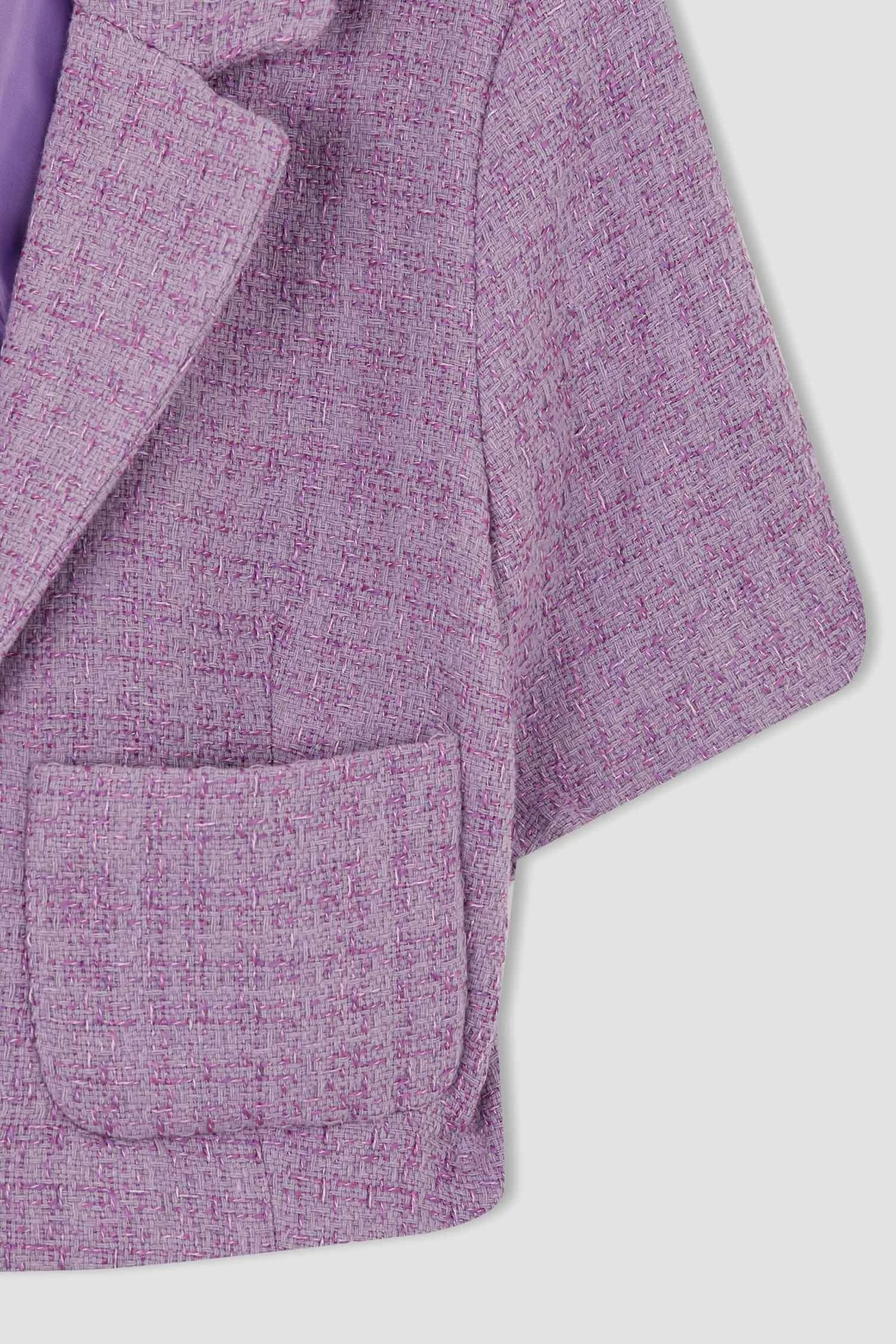 DeFacto Crop Tweed Kısa Kollu Blazer Ceket 10 DeFacto Crop Tweed Kısa Kollu Blazer Ceket – Bild 8