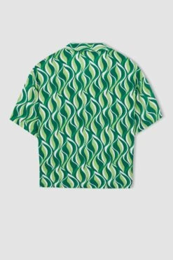 DeFacto Regular Fit Polo Yaka Maroken Kısa Kollu Gömlek 21 DeFacto Regular Fit Polo Yaka Maroken Kısa Kollu Gömlek -Tunik Style Y1911AZ 22SM GN326 10 02