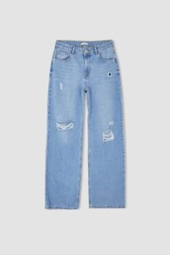 DeFacto Geniş Paça Düşük Bel Jean %100 Pamuk Pantolon -Tunik Style Y2684AZ 22HS NM39 08 02