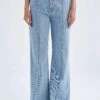 DeFacto Geniş Paça Yüksek Bel Jean %100 Pamuk Pantolon -Tunik Style Y2686AZ 22HS NM28 01 01