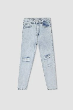 DeFacto Mom Fit Yüksek Bel Jean %100 Pamuk Pantolon -Tunik Style Y3326AZ 22HS NM39 07 01