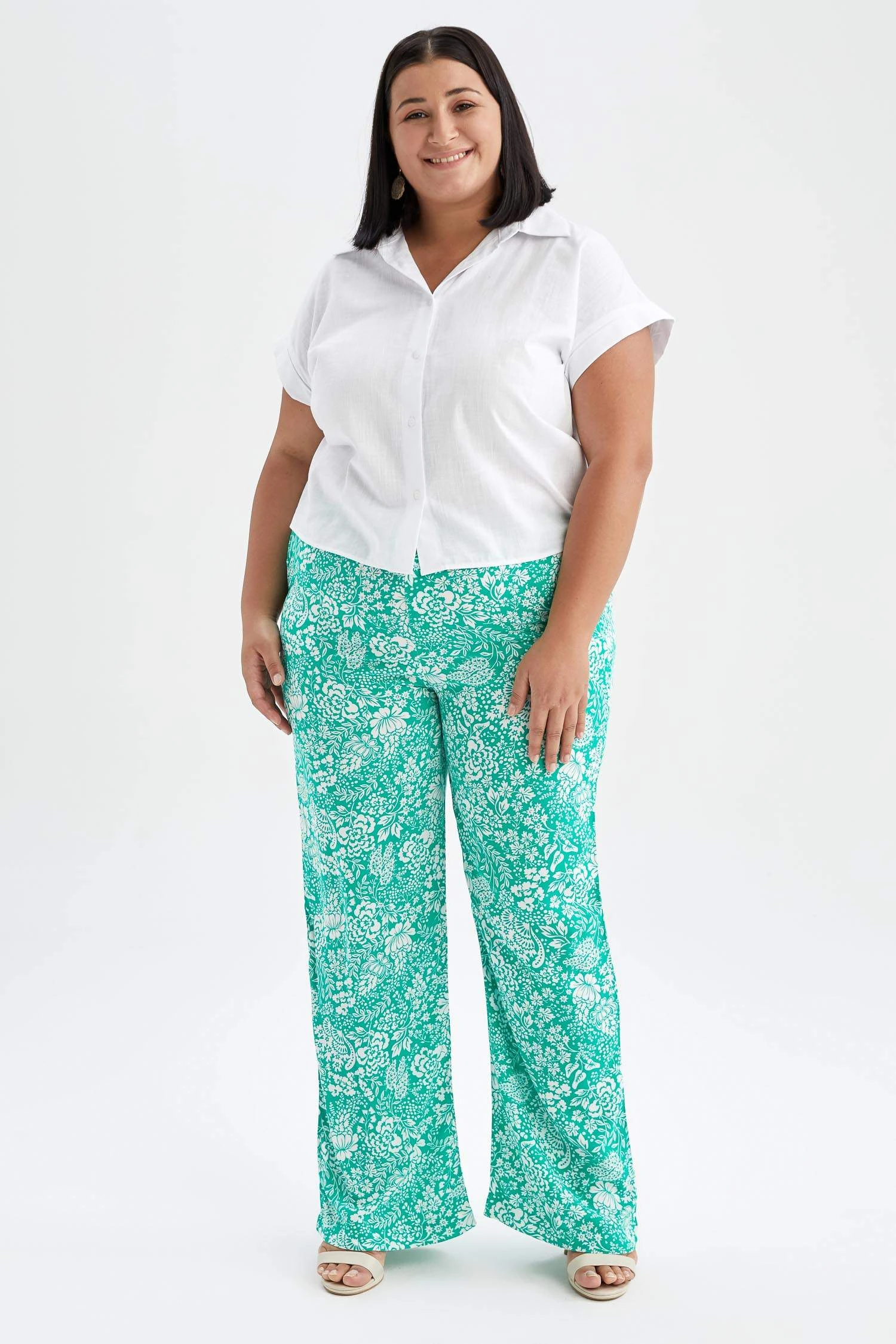 DeFacto DF Plus Palazzo Uzun Boy Krinkıl Viskon Pantolon 5 DeFacto DF Plus Palazzo Uzun Boy Krinkıl Viskon Pantolon – Bild 3