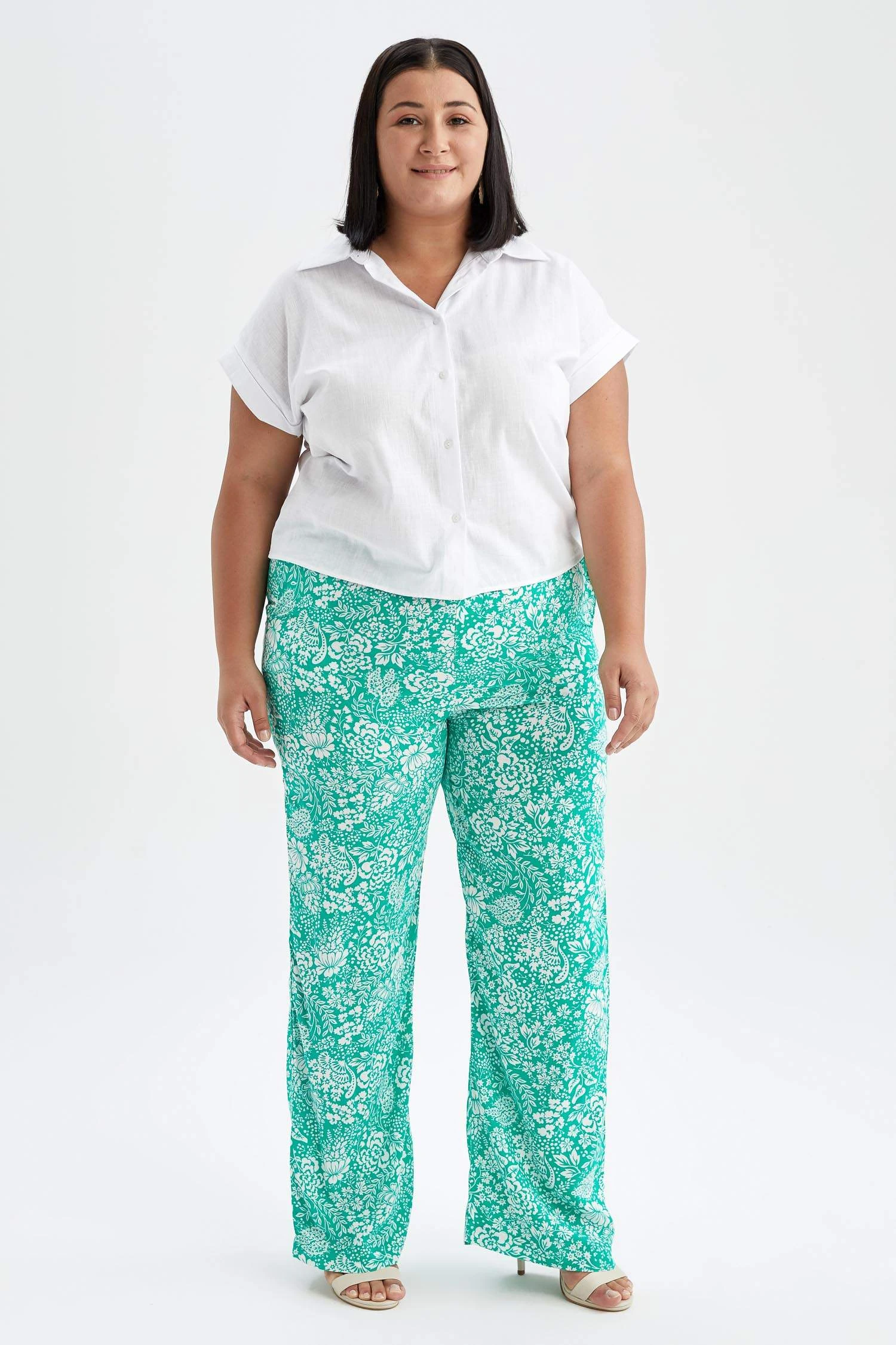 DeFacto DF Plus Palazzo Uzun Boy Krinkıl Viskon Pantolon 7 DeFacto DF Plus Palazzo Uzun Boy Krinkıl Viskon Pantolon – Bild 5