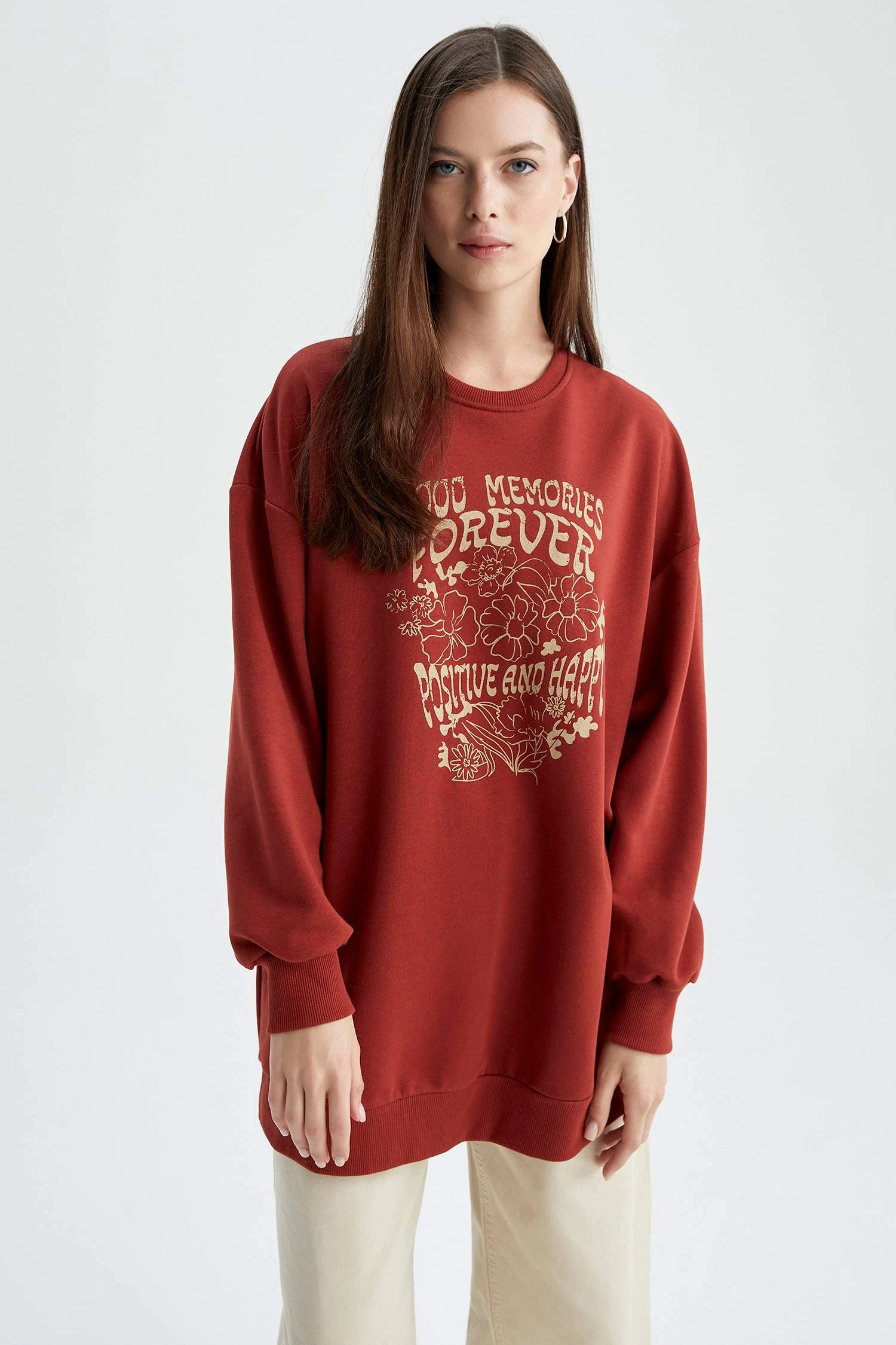 DeFacto Relax Fit Bisiklet Yaka Baskılı Sweatshirt Tunik 5 DeFacto Relax Fit Bisiklet Yaka Baskılı Sweatshirt Tunik – Bild 3