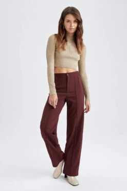 DeFacto Straight Fit Yüksek Bel Geniş Paça Cepli Pantolon -Tunik Style Y4173AZ 22AU BR34 05 02