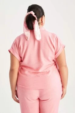 DeFacto DF Plus Büyük Beden Düğmeli Aerobin Gömlek -Tunik Style Y4272AZ 22SM PN83 08 02