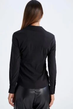DeFacto Fitted Gömlek Yaka Uzun Kollu Gömlek -Tunik Style Y4644AZ 22AU BK81 05 01