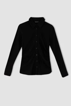 DeFacto Fitted Gömlek Yaka Uzun Kollu Gömlek -Tunik Style Y4644AZ 22AU BK81 06 01