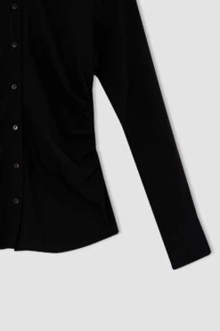 DeFacto Fitted Gömlek Yaka Uzun Kollu Gömlek -Tunik Style Y4644AZ 22AU BK81 07 01