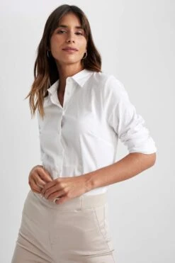 DeFacto Fitted Uzun Kollu Gömlek 14 DeFacto Fitted Uzun Kollu Gömlek -Tunik Style Y4651AZ 23SP WT32 03 03