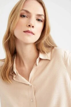 DeFacto Regular Fit Gömlek Yaka Jakar Uzun Kollu Gömlek -Tunik Style Y4662AZ 22AU BG260 05 01