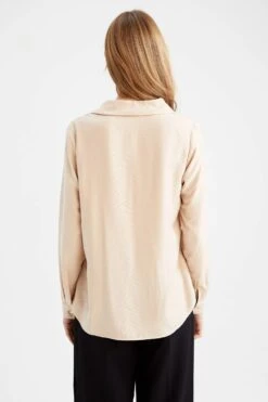 DeFacto Regular Fit Gömlek Yaka Jakar Uzun Kollu Gömlek -Tunik Style Y4662AZ 22AU BG260 06 01