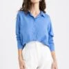 DeFacto Regular Fit Jakar Uzun Kollu Gömlek -Tunik Style Y4662AZ 23SP BE514 01 03