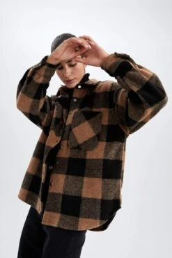 DeFacto Oversize Fit Flanel Uzun Kollu Gömlek -Tunik Style Y4686AZ 22WN BN89 05 02