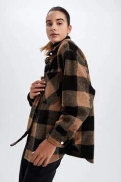DeFacto Oversize Fit Flanel Uzun Kollu Gömlek -Tunik Style Y4686AZ 22WN BN89 08 01
