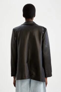 DeFacto Regular Fit Suni Deri Blazer Ceket 16 DeFacto Regular Fit Suni Deri Blazer Ceket -Tunik Style Y5163AZ 22SP BK27 06 01